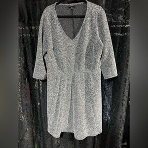 Thick material grey 3 quarter sleeve business dress